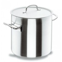 OLLA RECTA CON TAPA 32CM EN ACERO INOX 18/10  